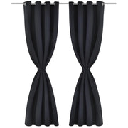 2 Pz Tende Oscuranti con Occhielli in Metallo 135x175 cm Nere 132199