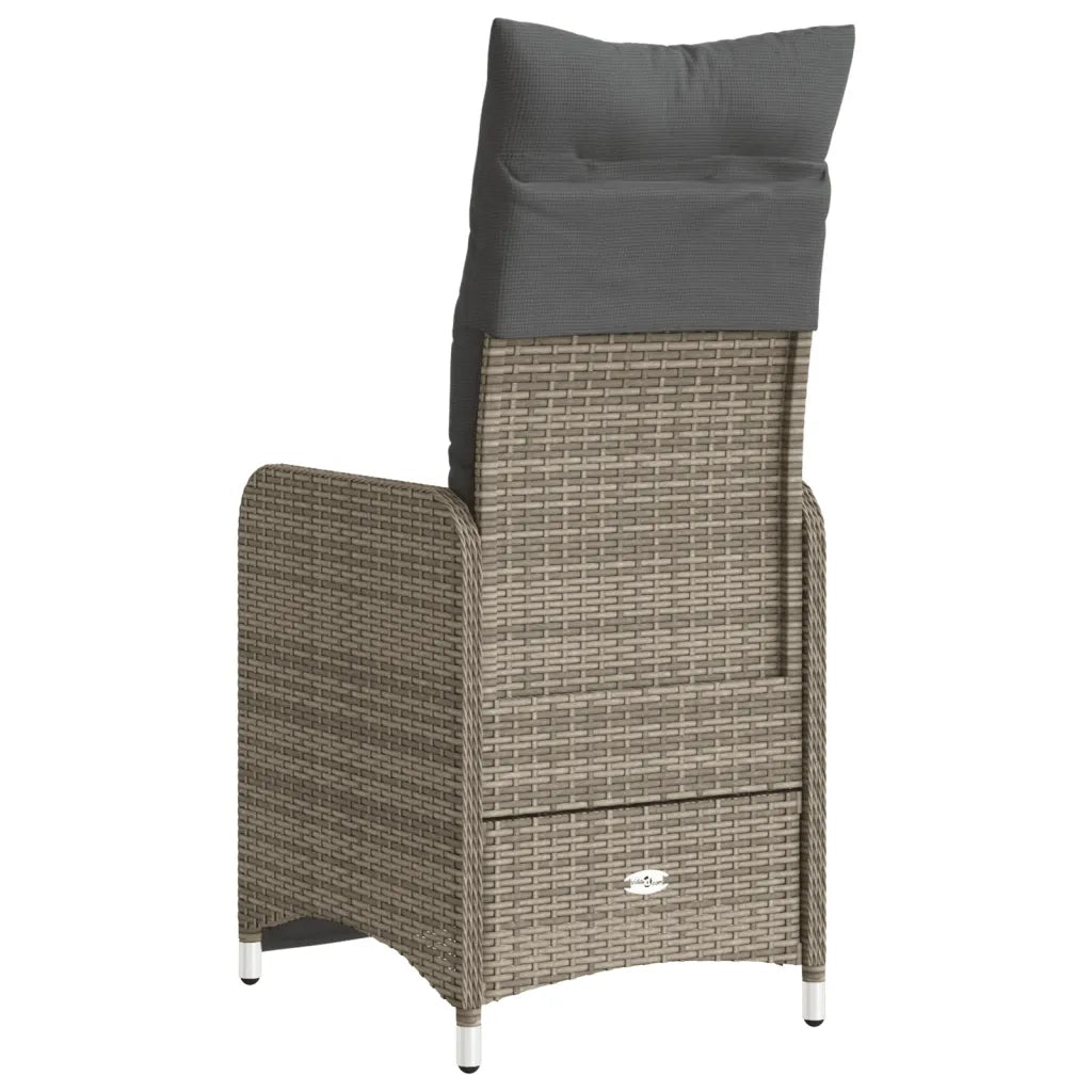 Sedie da Giardino Reclinabili 2 pz e Cuscini Grigio Polyrattan 365702