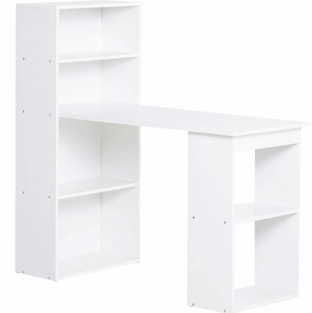 Scrivania bianca con scaffale 120 x 55 cm
