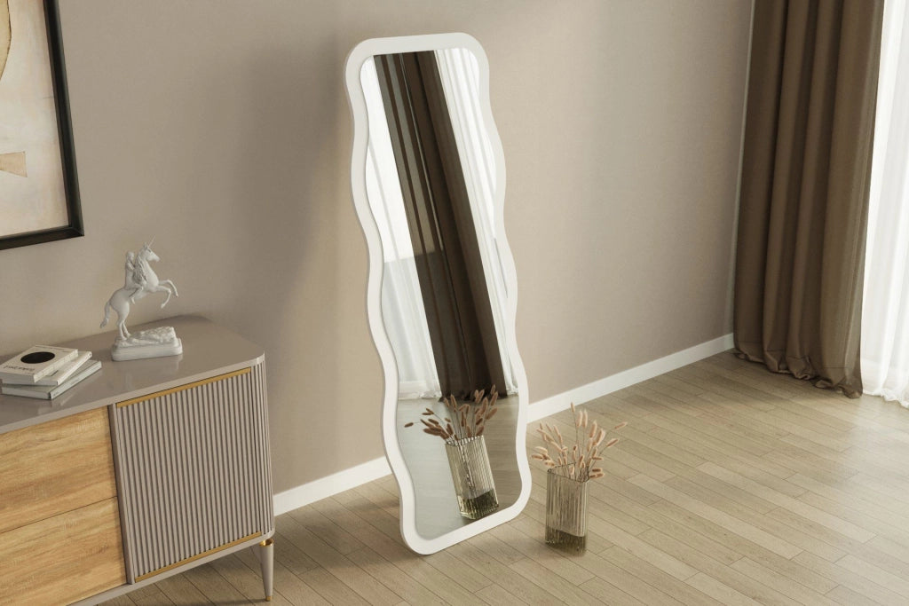 Specchio in legno "Aror" - 50 x 160 cm - Bianco