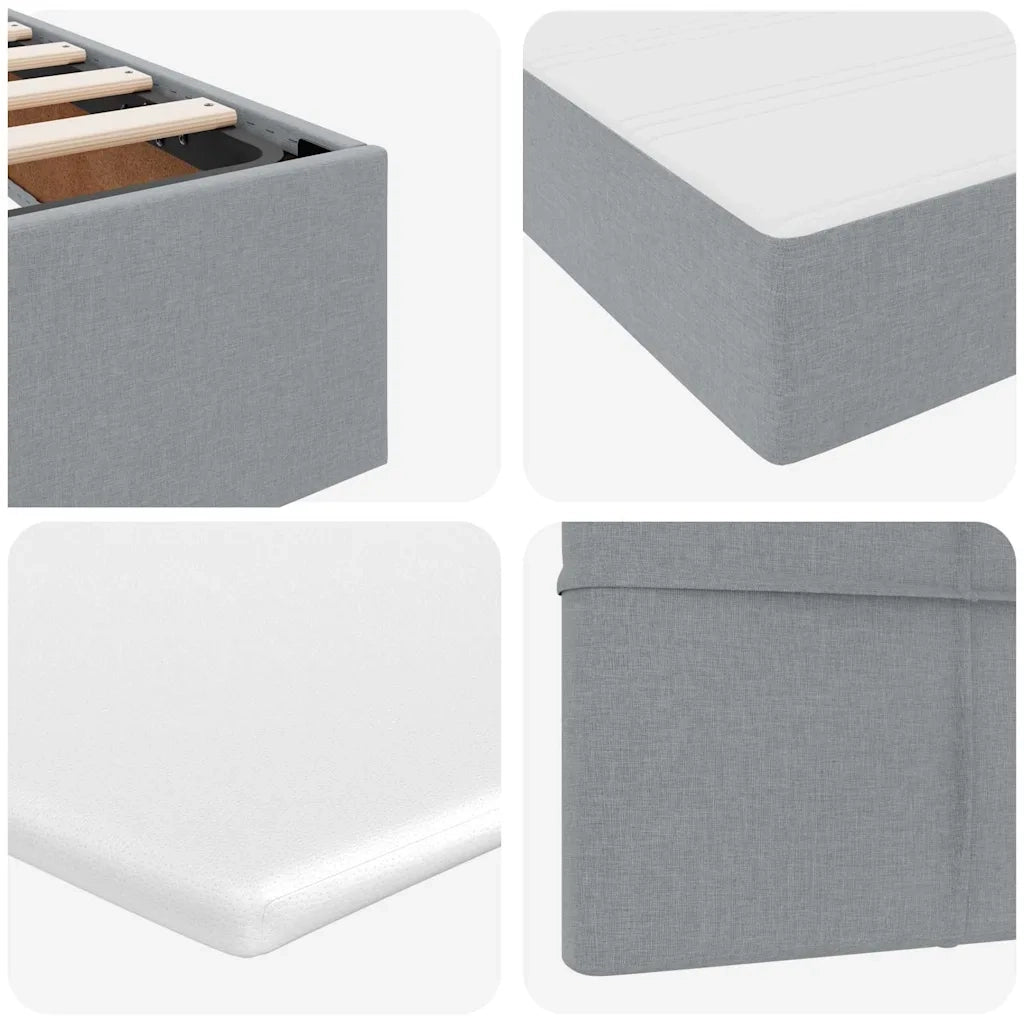 Letto con Contenitore con materasso Grigio chiaro 180 x 200 cm