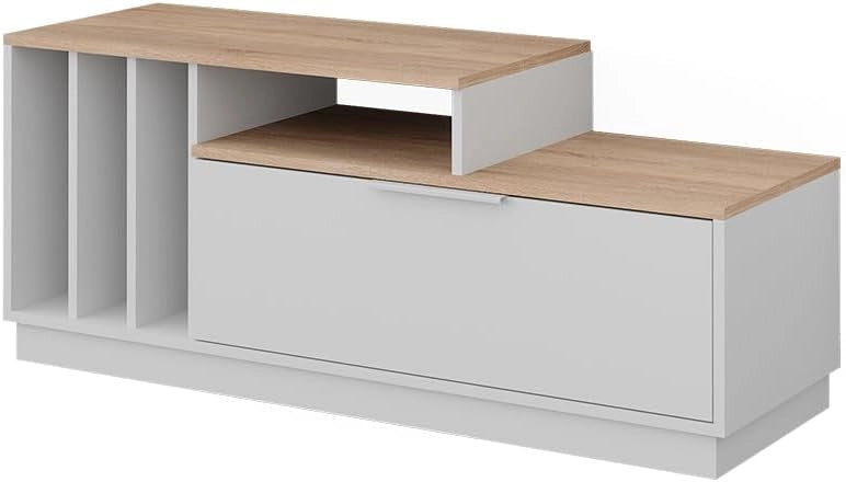 Lavagna Betti, Antracite/Sonoma, 120 x 49.9 cm con 1 porta, adatto per TV fino a 55 pollici e accessori multimediali