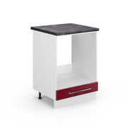 Mobile per forno da incasso Fame-Line Bordeaux lucido/Bianco 60 cm, PL Antracite Vicco