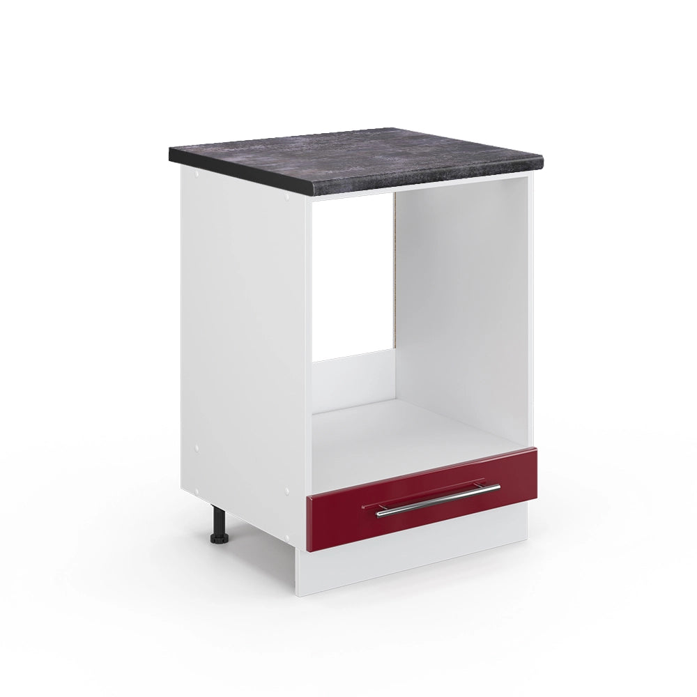 Mobile per forno da incasso Fame-Line Bordeaux lucido/Bianco 60 cm, PL Antracite Vicco