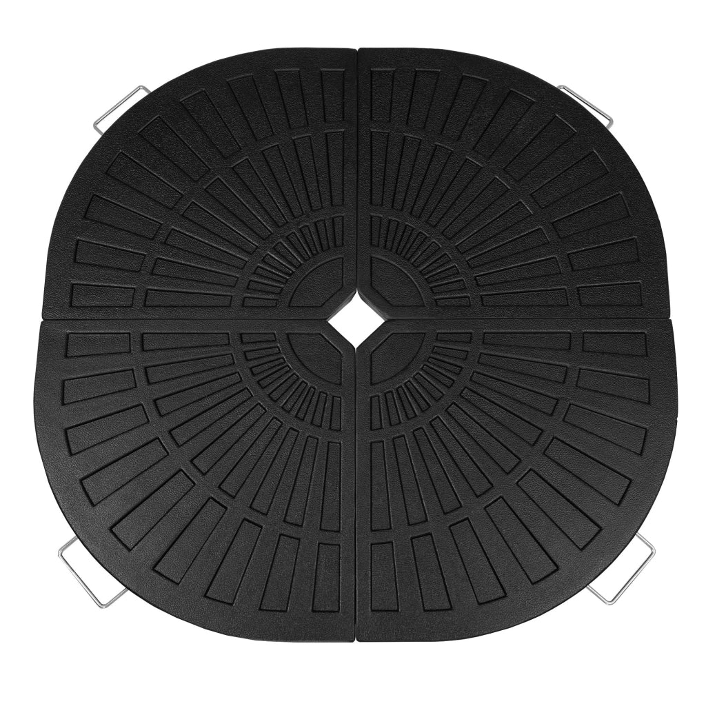 Set 4 Pesi Base Ombrellone Decentrato Banana in Resina 56kg Nero