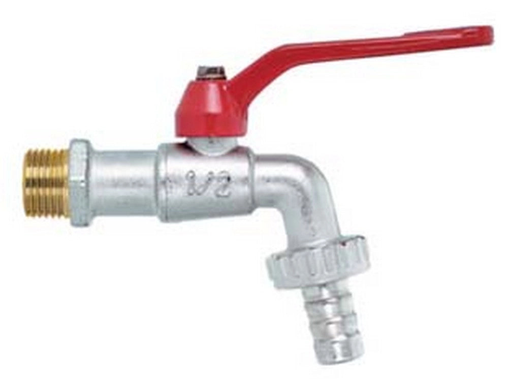 10pz rubinetto a sfera con maniglia a leva - m 1/2" con portagomma f 3/4" cod:ferx.fer304658