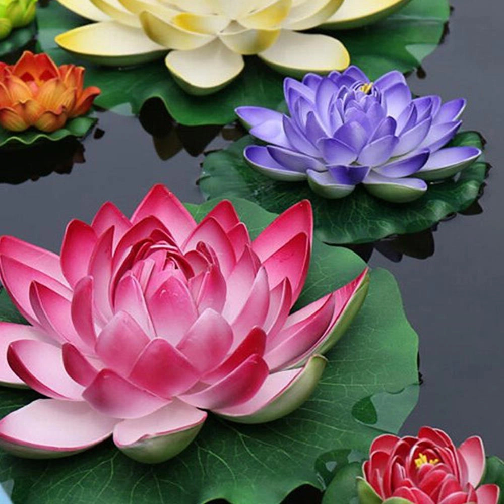 Velda Floating Lotus Foam Orange Ø17cm - decorazione sintetica galleggiante per laghetti
