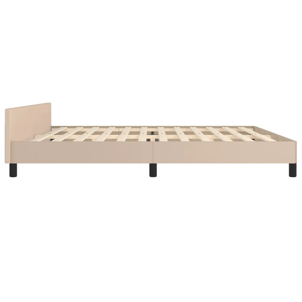 Giroletto con Testiera-Struttura Letto con testiera Cappuccino 200x200 cm in Similpelle 866871