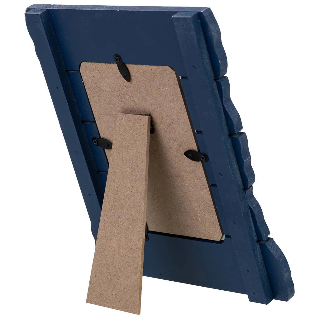 Cornice portafoto in legno blu, 18,5x3x21 cm