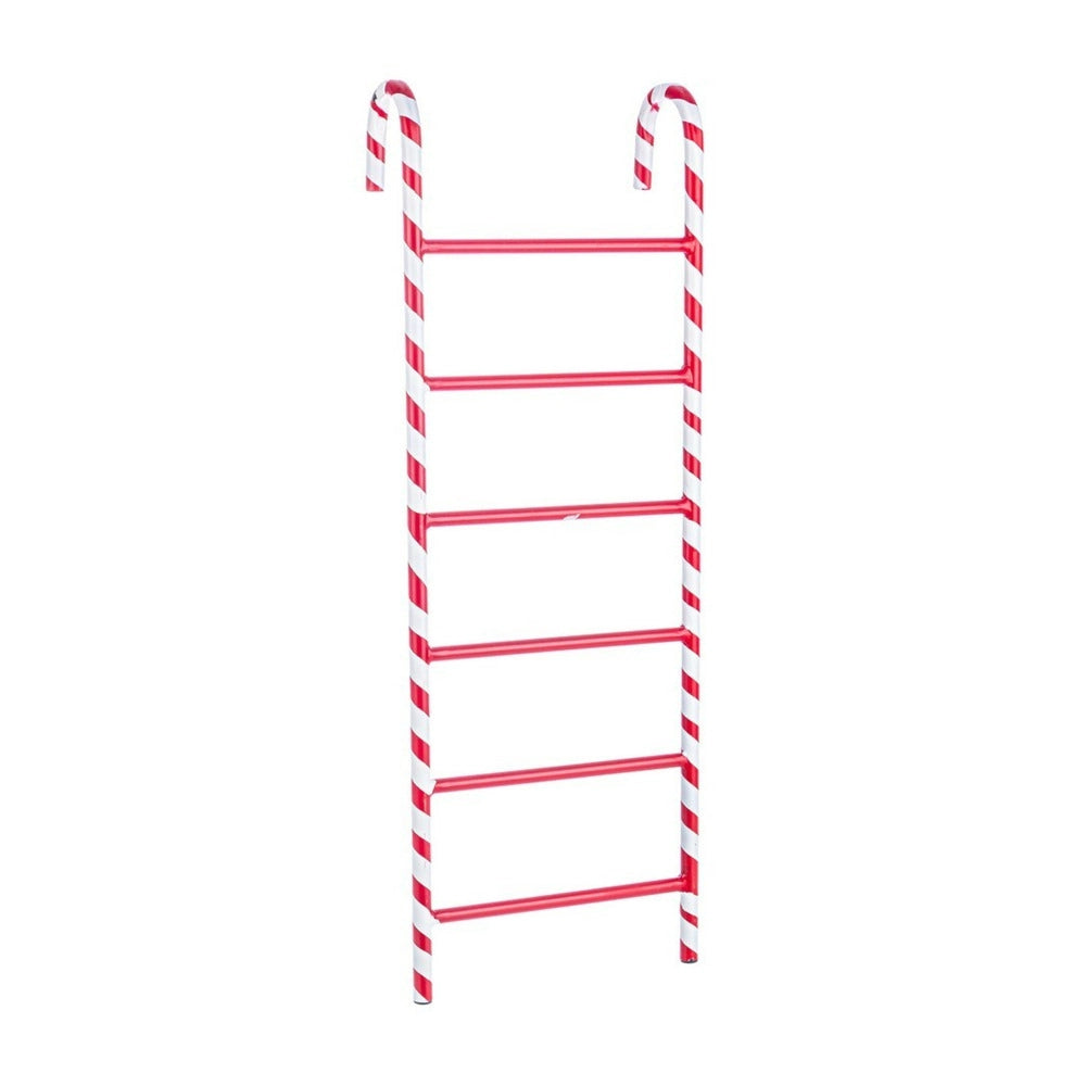 Scaletta di Babbo Natale in Metallo Bianca e Rossa 60 cm