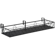 FIORIERA DA ESTERNO PORTAVASO CON GANCI PER RINGHIERA E BALCONE IN METALLO 100X31X12 CM NERO