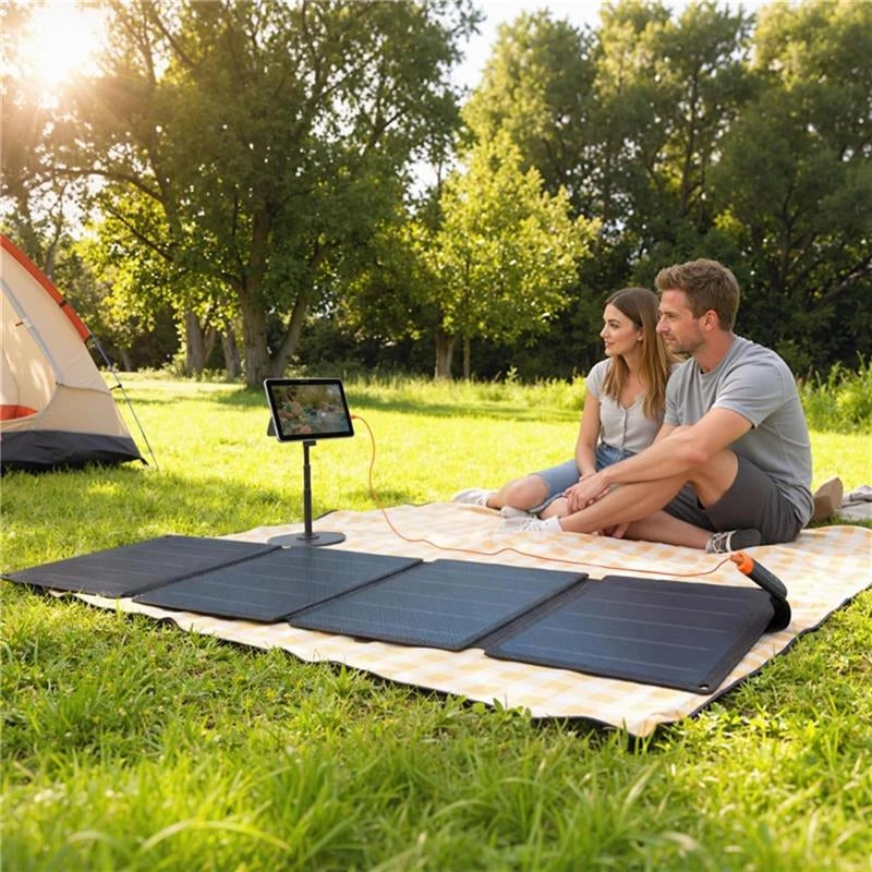 CARICABATTERIA SOLARE 36W PIEGHEVOLE CON ATTACCO TIPO-C, IMPERMEABILE IP67 IN ETFE, GRIGIO