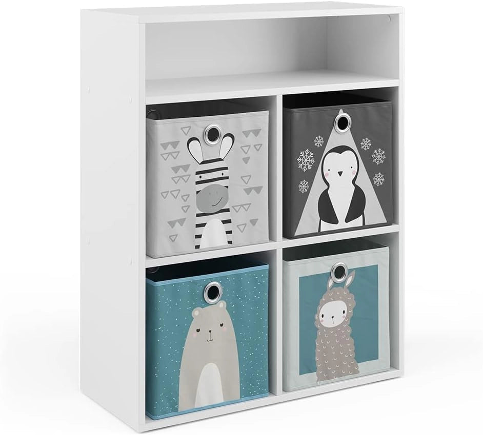 Libreria bambini Luigi, Bianco, 72 x 90.2 cm 2 scomparti, combinabile per riporre giocattoli e libri