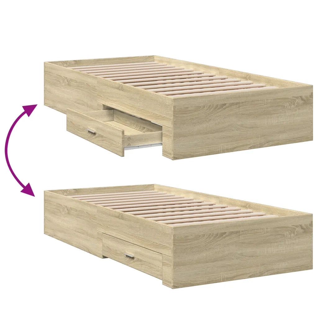 Giroletto Cassetti Rovere Sonoma 75x190 cm Legno Multistrato 3280442