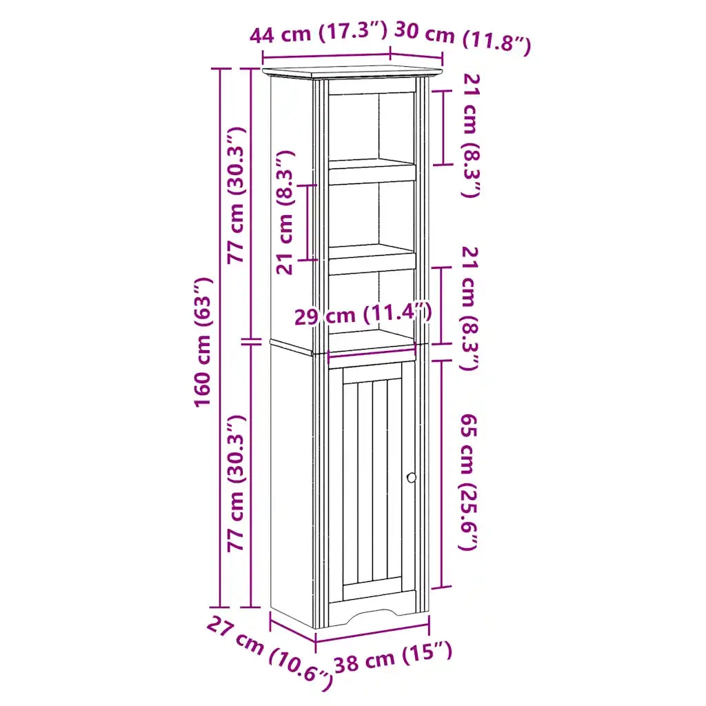 Mobile da Bagno BODO Bianco 44x30x160 cm 4016860