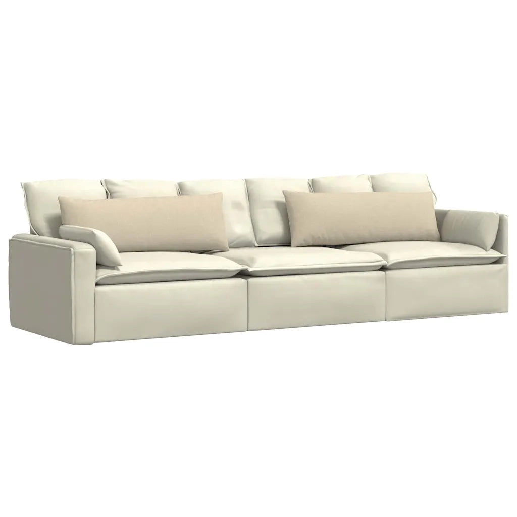 Cuscini da Divano 2 pcs Crema 120 x 40 cm Tessuto