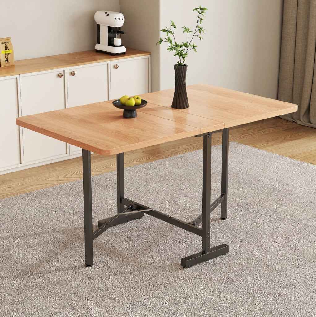 Tavolo da pranzo allungabile e pieghevole in MDF; colore rovere bianco americano