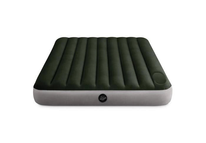 Intex 64763E Downy Materasso Gonfiabile Matrimoniale Fiber-Tech 152x203x25 cm 272 Kg Pompa a Pedale colore Verde