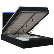 Letto Ottomano con Materasso e LED Nero 120 x 200 cm Velluto 3458297