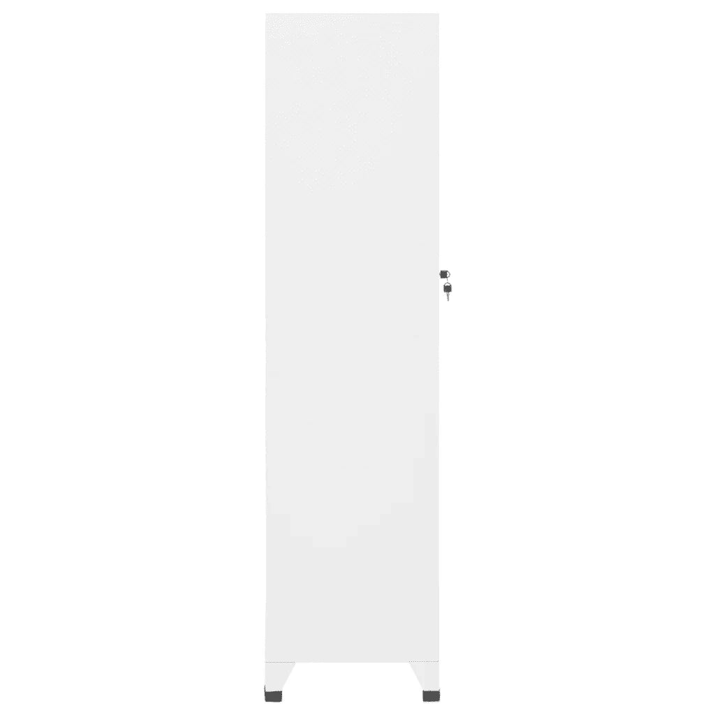 Armadietto da ufficio moderno di design 38 x 45 x 180 cm con anta con serratura design elegante in acciaio bianco 02_0046990
