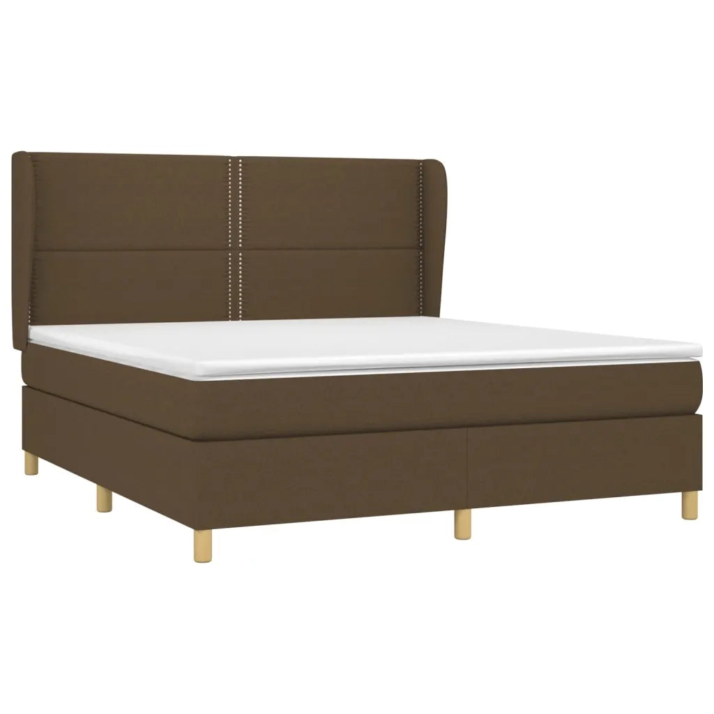 Giroletto a Molle con Materasso Marrone Scuro 180x200cm Tessutocod mxl 122125