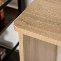 Scrivania Moderna in Legno con Scaffale a 3 Ripiani, 100x44x74cm, Bianco e Quercia
