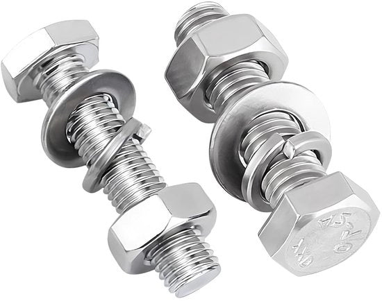 Set di viti a 6 facce RVS M5x20 da 60 pezzi con viti e anelli per la riparazione di mobili e progetti di DIY, DIN 933 filo completo