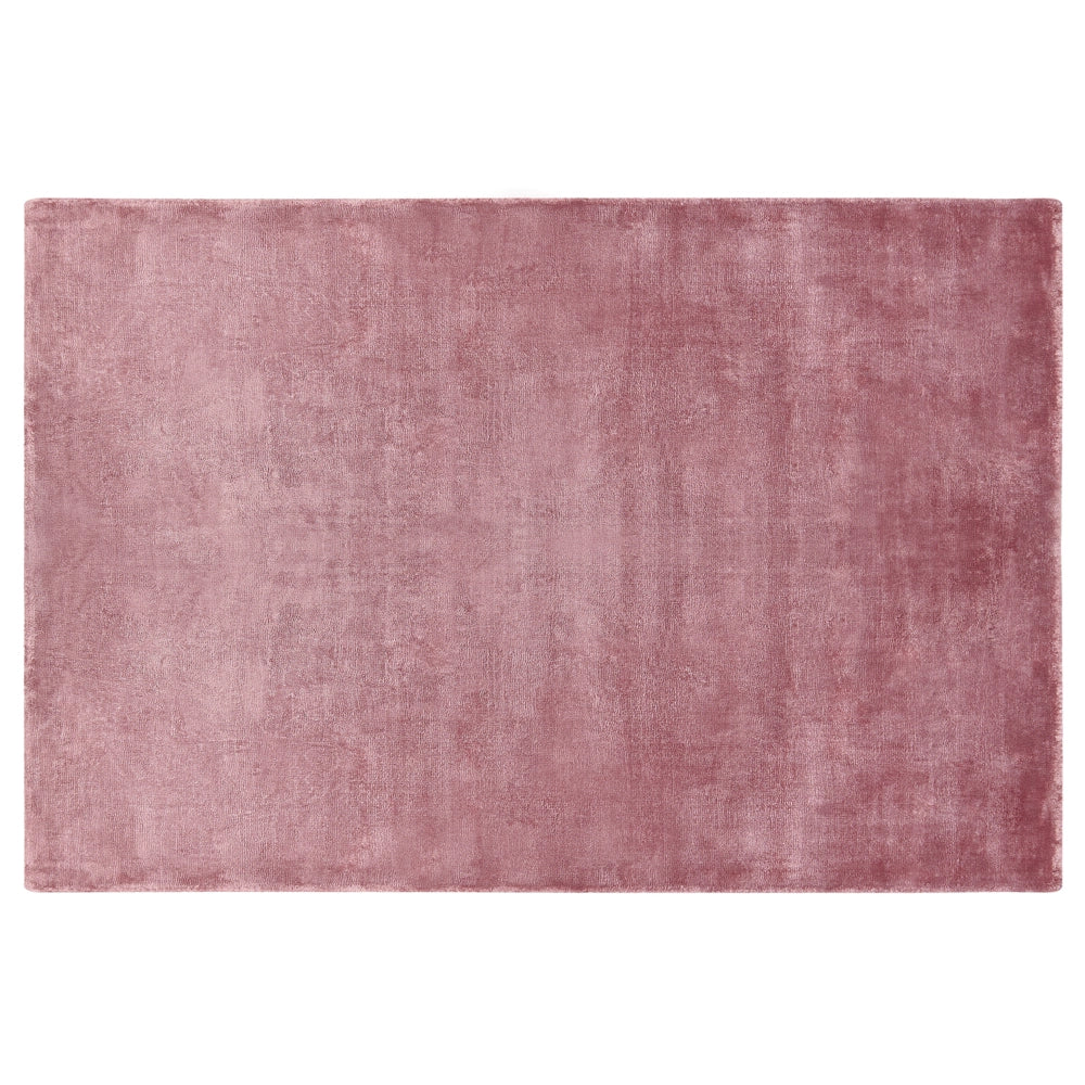 Tappeto in viscosa rosa 140 x 200 cm a pelo corto capitonné moderno