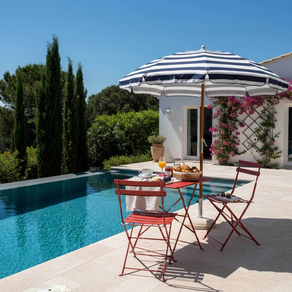 Oviala - Tavolo da giardino pieghevole bistrò in acciaio rosso