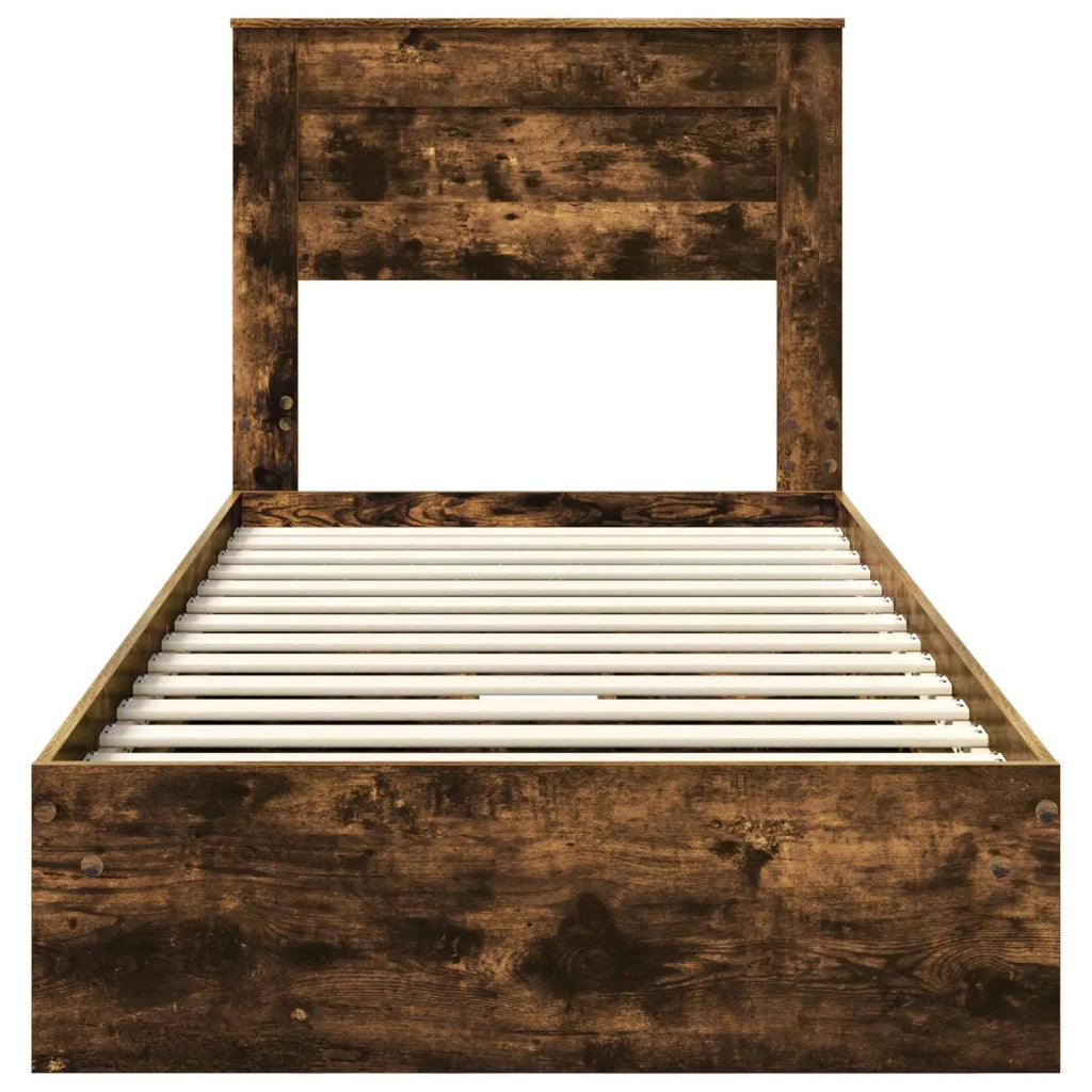 Letto con Contenitore con testiera Rovere fumé 100 x 200 cm