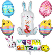 Ballooni di Pasqua Colorati con Coniglio di Pasqua, Pulcino di Pasqua e Piatto Rotto - Decorazioni di Pasqua Felici per Festa di Pasqua, Festa di Compleanno, Baby Shower