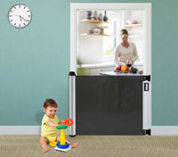 Cancelletto Bambini Barriera di Protezione Riavvolgibile 130x8x88 cm Fadi Luxe Nero