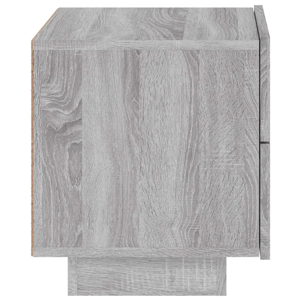 Comodino | Armadio da Notte | Mobiletto da notte con Luci LED Grigio Sonoma 70x36x40,5 cm