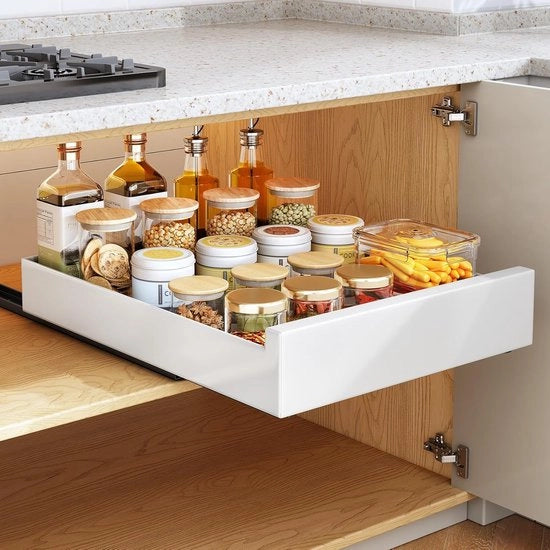 Organizzatore di cassetti estensibili - carrello di carico utile - 1 pezzo - bianco - 40 cm B