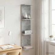 Scaffale da parete Grigio Cemento 22 x 15 x 100 cm 8012442