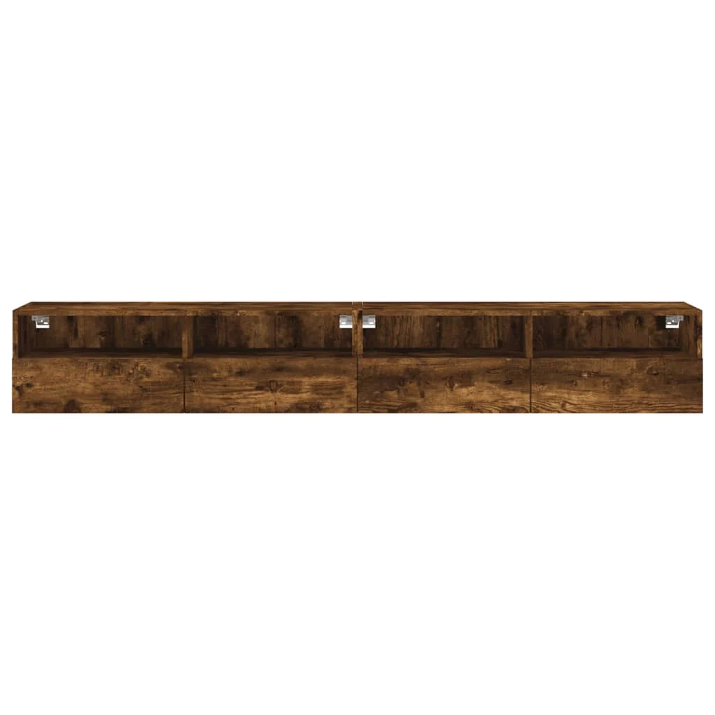Mobile TV multimediale da parete mensola TV credenza TV per sala da pranzo soggiorno camera da letto 2 pezzi rovere affumicato 100 x 30 x 30 cm legno ingegnerizzato marrone 02_0029024