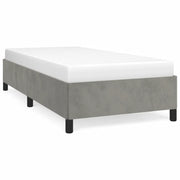 Letto singolo | Letto per adulti | Giroletto senza Materasso Grigio Chiaro 90x190 cm Velluto