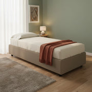 Angelina, Letto Singolo Contenitore Made in Italy, Grigio Tortora