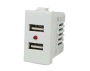 Modulo Caricatore 2 Porte USB 2,1A Bianco Compatibile Matix SD61760