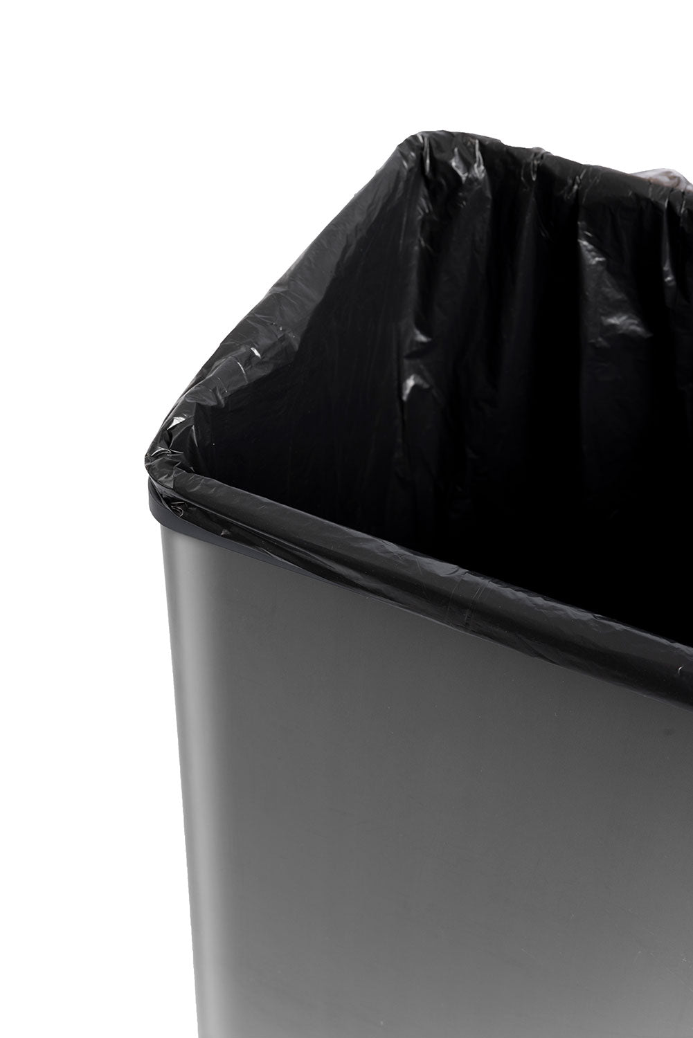 Pattumiera Alta 54L Interno Esterno Keter Verto Recycle 43,5x26,5x68,7 cm con Bordo Copri Sacco in Plastica Grigio Perla