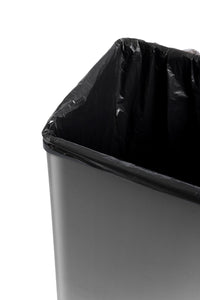 Pattumiera Alta 54L Interno Esterno Keter Verto Recycle 43,5x26,5x68,7 cm con Bordo Copri Sacco in Plastica Grigio Perla