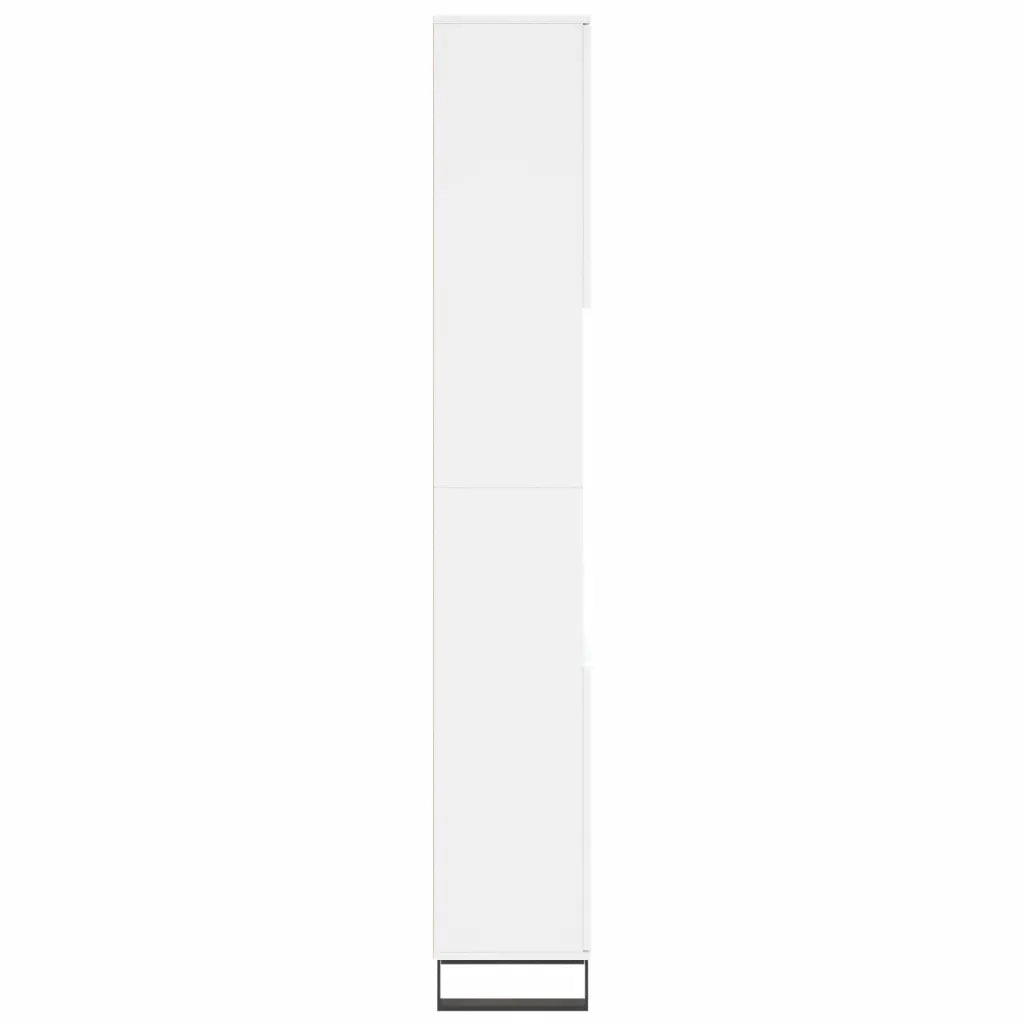 Mobiletto da bagno moderno con 4 scomparti 30 x 30 x 190 cm legno composito bianco 02_0048992
