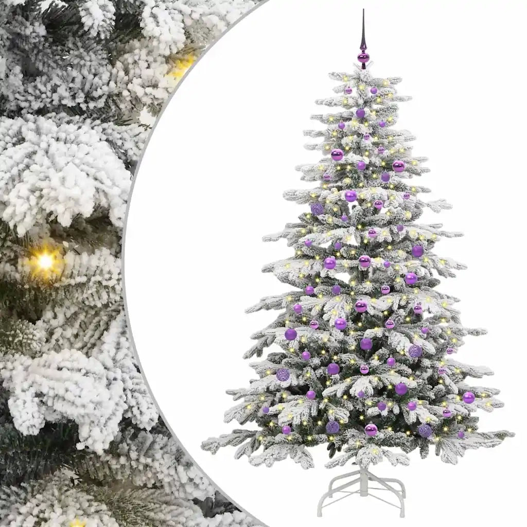 Albero di Natale Artificiale con Rami Pieghevoli Bianco 210 cm 3395655
