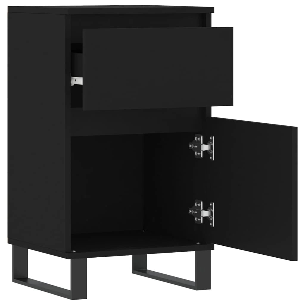 Buffet credenza cassettiera armadio mobile contenitore organizer per cucina soggiorno salotti set da 2 40 x 35 x 70 cm legno ingegnerizzato nero 02_0036902
