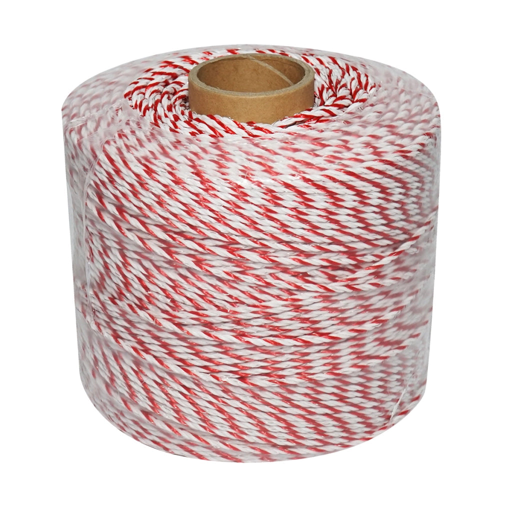 Filo bianco-rosso, diametro 3.8 mm, 4x0.28 mm SS, 500 m per recinzione elettrica, resistenza 3.45 Ohm, Bourget