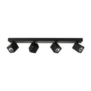 Spot soffitto moderno 4 luci nero orientabile LED 20W Italux