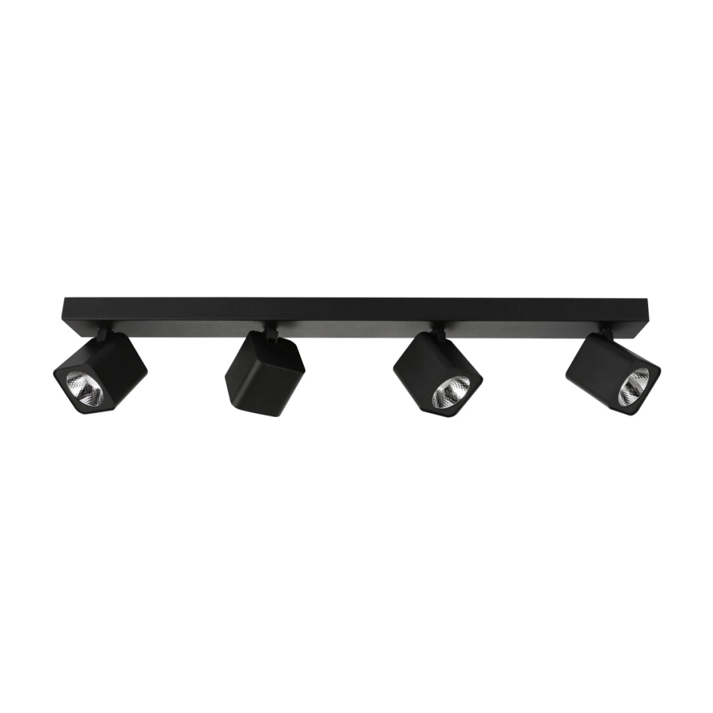 Spot soffitto moderno 4 luci nero orientabile LED 20W Italux