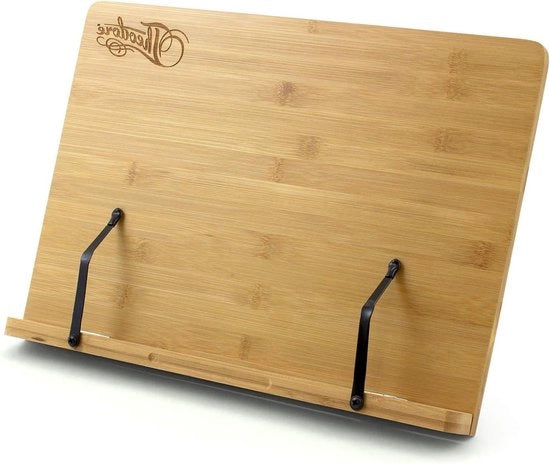Piedistallo da Scrivania in Bambù con Foglio da Disegno, Supporto per Libri e Musicale con Retentori per Pagina 390mm x 280mm - Naturale
