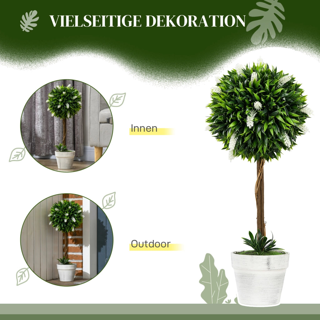 Albero Finto Lavanda 2 Pezzi ¨C Zephmum ¨C Bianco 60 cm