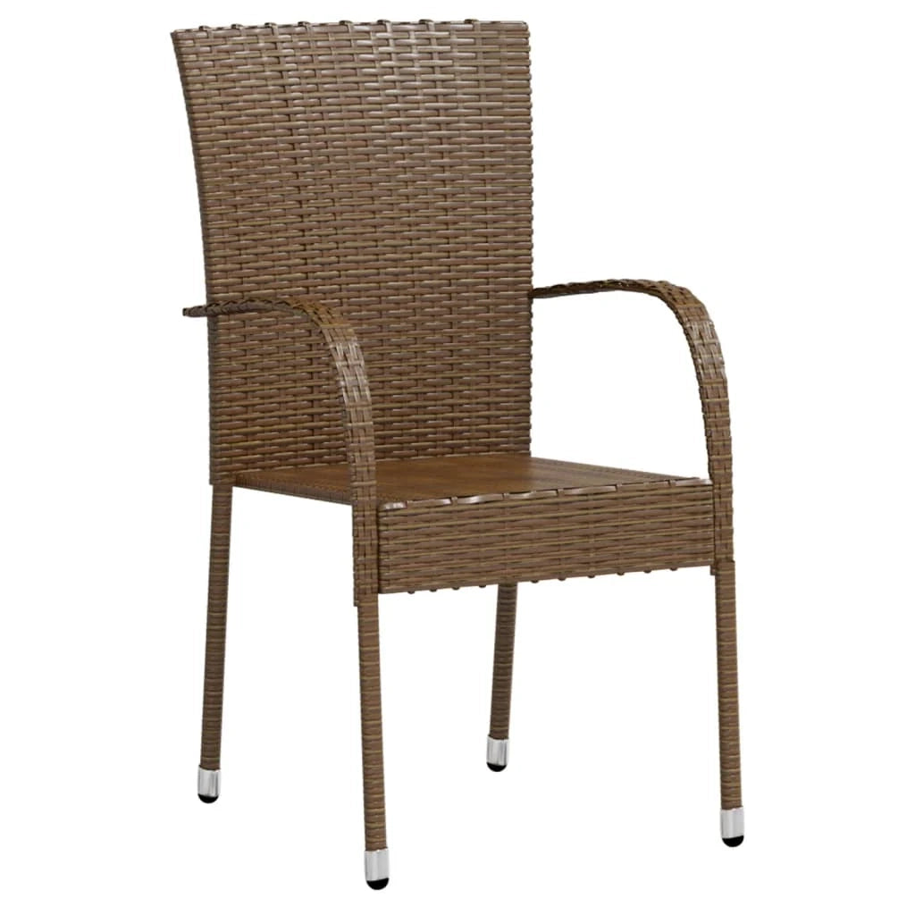 Set da pranzo da giardino per esterni 3 pezzi in resina di vimini marrone 02_0013689